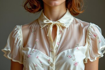 sheer chiffon fabric used in 1960s and 1970s retro blouses and dresses creating flowy silhouettes with delicate transparency