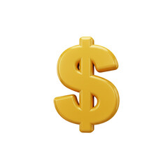 Obraz premium A gleaming golden currency symbol represents wealth and financial success in a simple yet visually appealing rendered illustration.