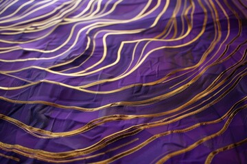 Obraz premium Abstract purple gold waves pattern