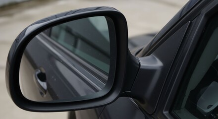 Obraz premium Black Side Mirror on Modern Car in Outdoor Setting