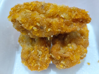 Udang keju or cheese prawns. Food menu at the Mie Gacoan restaurant, which has a crispy texture and a strong taste.	
