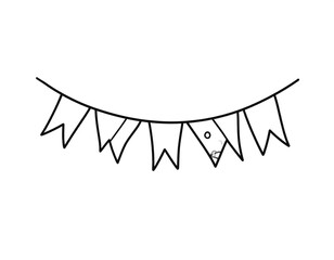 Simple black outline bunting