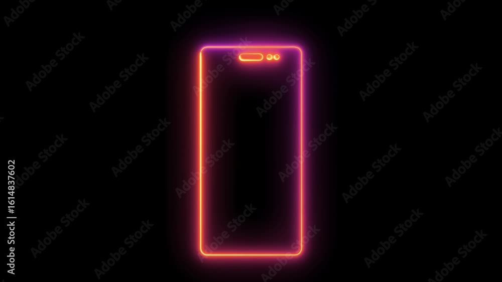 Aufkleber neon smartphone rotation from horizontal to vertical or reverse. rotate your phone device animation 