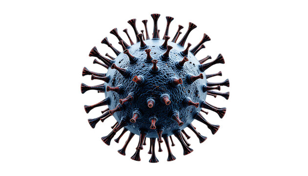 3D Illustration of Cancer Cells on Transparent White Background