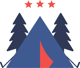 Fototapeta premium Camping tent in forest with stars