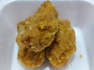 Udang keju or cheese prawns. Food menu at the Mie Gacoan restaurant, which has a crispy texture and a strong taste.	
