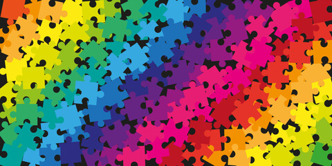  Puzzle pattern background vector set