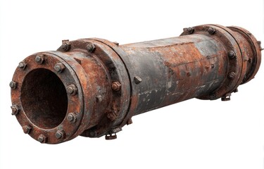 Rusty industrial pipe section