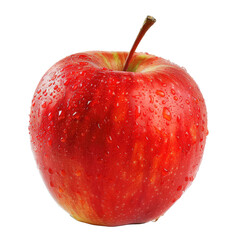 Close-up of a single, fresh red apple with water droplets (1)