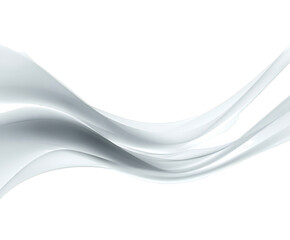 Obraz premium Flowing abstract waves in shades of gray and white elegant design on transparent background