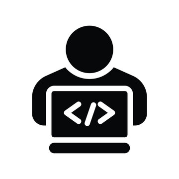 programmer glyph icon illustration vector graphic.eps