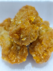 Udang keju or cheese prawns. Food menu at the Mie Gacoan restaurant, which has a crispy texture and a strong taste.	
