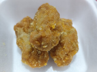 Udang keju or cheese prawns. Food menu at the Mie Gacoan restaurant, which has a crispy texture and a strong taste.	
