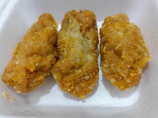 Udang keju or cheese prawns. Food menu at the Mie Gacoan restaurant, which has a crispy texture and a strong taste.	
