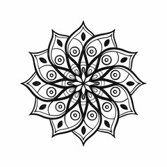 Circular pattern in the form of a mandala. Henna tatoo mandala. Mehndi style. Decorative pattern in oriental style. Coloring book page.