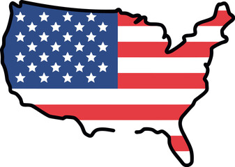 Usa map with american flag overlay