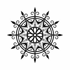 Circular pattern in the form of a mandala. Henna tatoo mandala. Mehndi style. Decorative pattern in oriental style. Coloring book page.