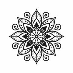 Circular pattern in the form of a mandala. Henna tatoo mandala. Mehndi style. Decorative pattern in oriental style. Coloring book page.