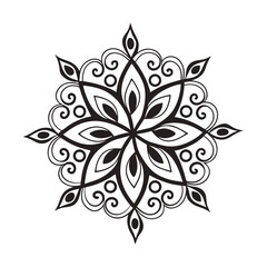 Circular pattern in the form of a mandala. Henna tatoo mandala. Mehndi style. Decorative pattern in oriental style. Coloring book page.