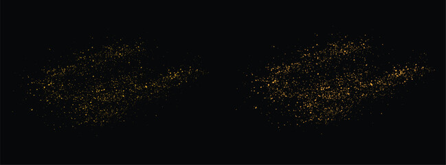 Stardust vector confetti gold glitter texture illustration on a black background design