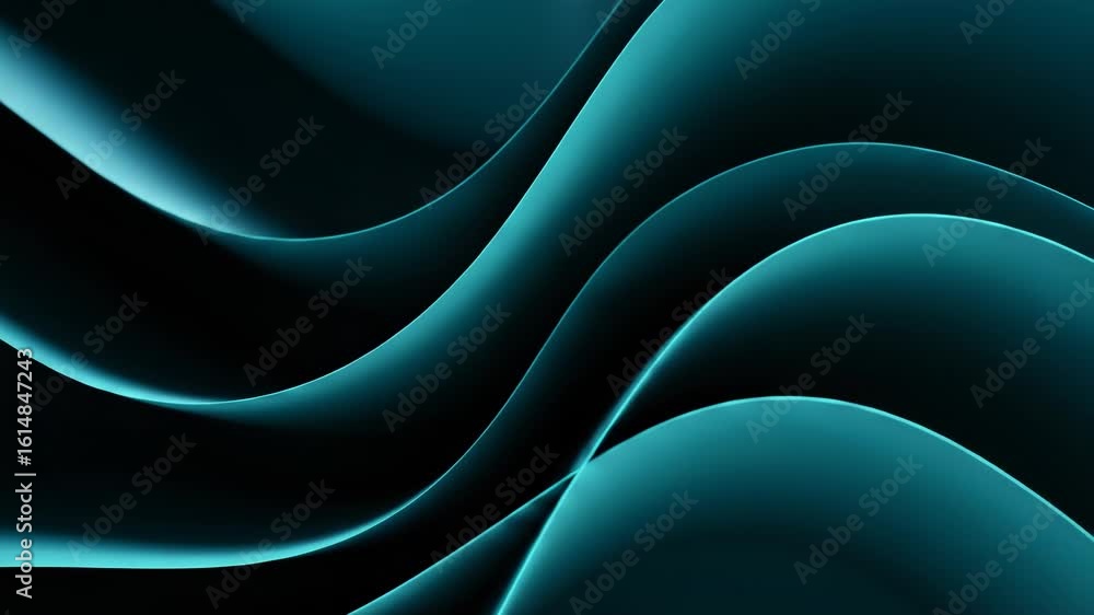 Poster abstract dark blue waves with smooth curves and subtle lighting create a modern and elegant backgrou