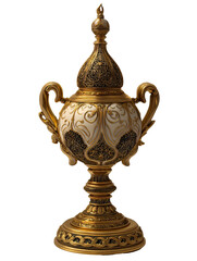  Gold Tennis Trophy on Transparent Background