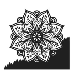 Circular pattern in the form of a mandala. Henna tatoo mandala. Mehndi style. Decorative pattern in oriental style. Coloring book page.