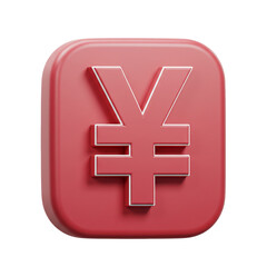 Fototapeta premium A three-dimensional rendering of a currency symbol presented in a rounded square shape with a textured .