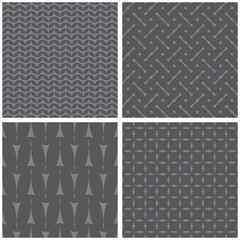 Tile vector pattern set with print on grey background