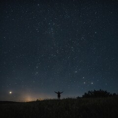 Nightingale singing under a starlit sky