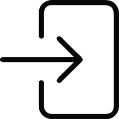 Black login icon with arrow entering doorway sign in