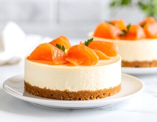 Two Round Cheesecake Desserts Topped