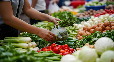Fresh Produce at Farmers Market: Healthy Eating and Local Shopping