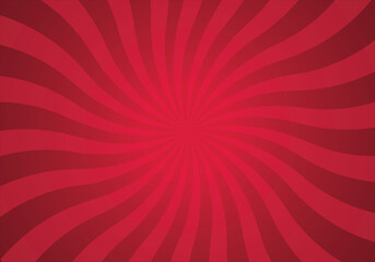 Red radial burst background – comic style sunburst illustration, Background illustration of red retro sunlight pattern