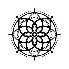 Circular pattern in the form of a mandala. Henna tatoo mandala. Mehndi style. Decorative pattern in oriental style. Coloring book page.