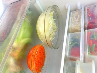 Refrigerator Vegetables and Spices Flatlay Photo