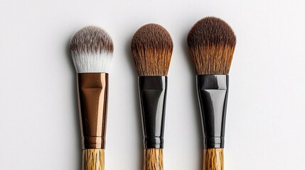 Makeup brush three piece set close-up