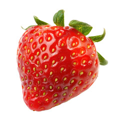 Single, vibrant red strawberry, detailed, glossy, fresh