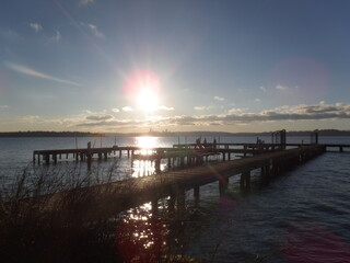 Obraz premium sunset over the pier