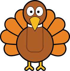thanksgiving turkey icon vector illustration on transparent background