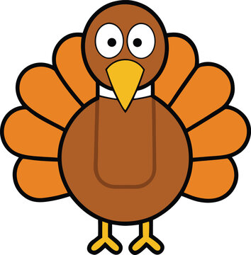 thanksgiving turkey icon vector illustration on transparent background