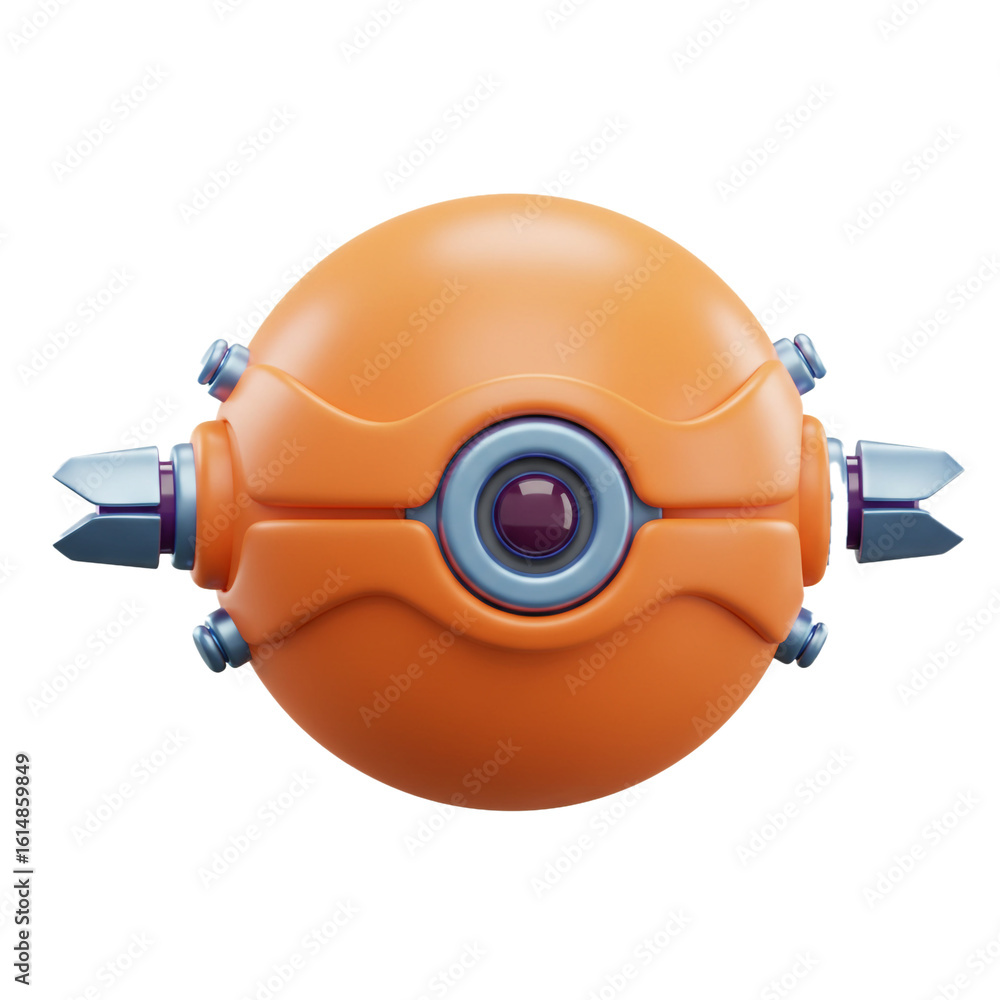 Poster A futuristic orb with mechanical components and sleek design elements suggests advanced technology and innovation in a digital realm.