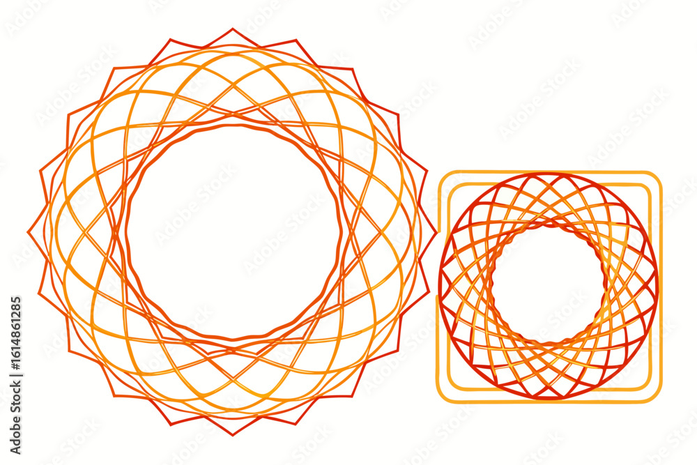 Aufkleber vibrant geometric patterns in warm orange and red hues create a dynamic and modern abstract design p