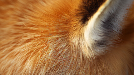 A fox ear covered in soft reddish fur