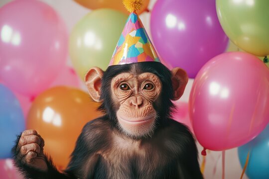 Joyful birthday for Sylvester the monkey mascot