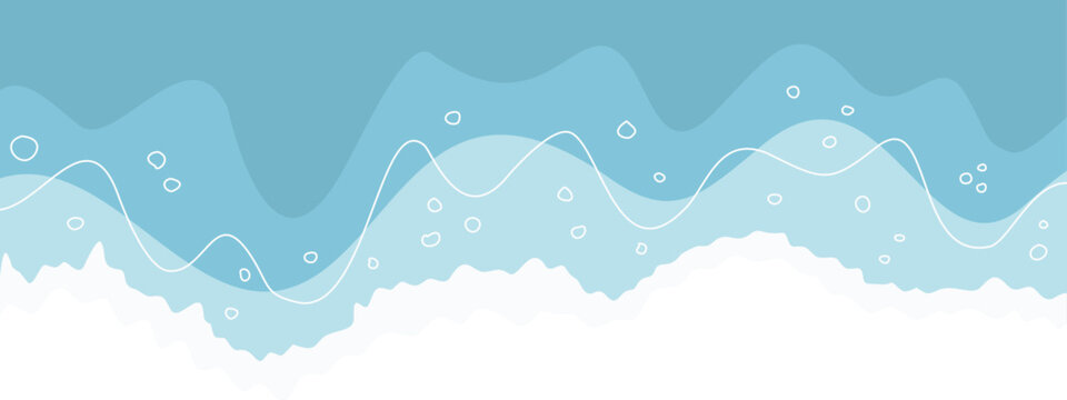 Summer beach waves border