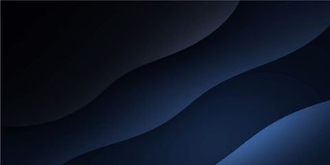 Abstract dark blue background with flowing light waves and futuristic lines