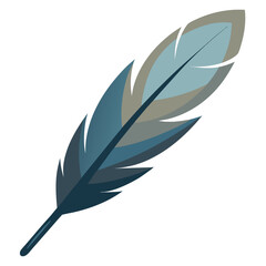 A stylized feather with blue-gray tones, no background vector file.
