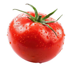 Close-up of a wet, round tomato