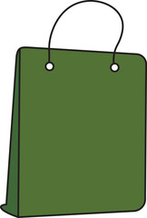 Green-colored shopping bag for shop